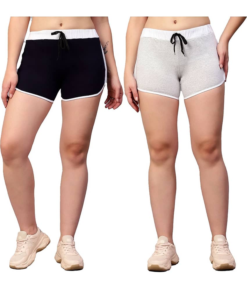 Volex Cotton Hot Pants - Multi Color Pack of 2