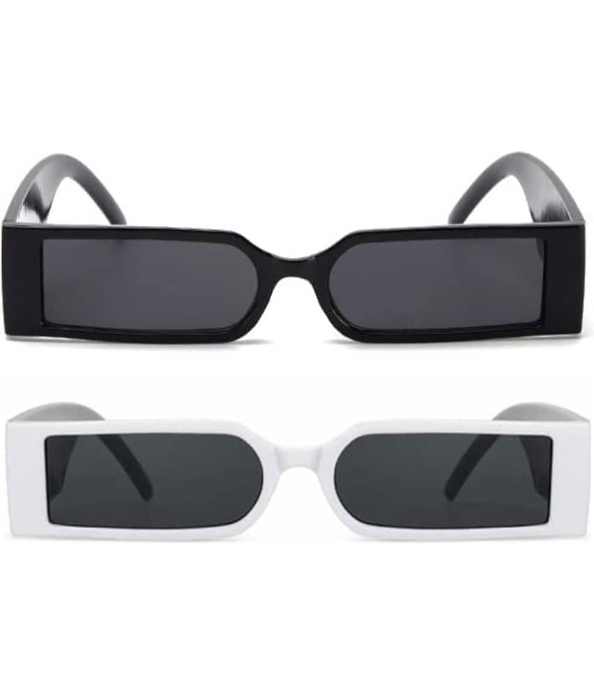 Lootnixx Black Rectangular Sunglasses ( Pack of 1 )