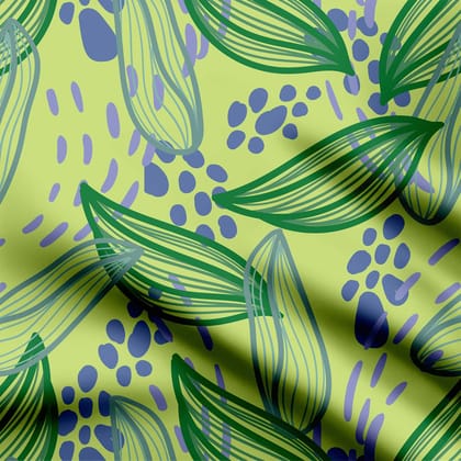 Abstract Green Leaves-Cotton