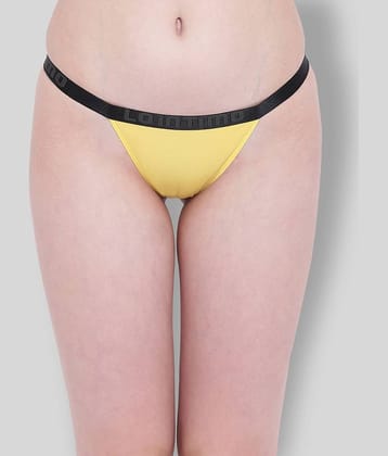 La Intimo Nylon Solid Women's Briefs ( Yellow )