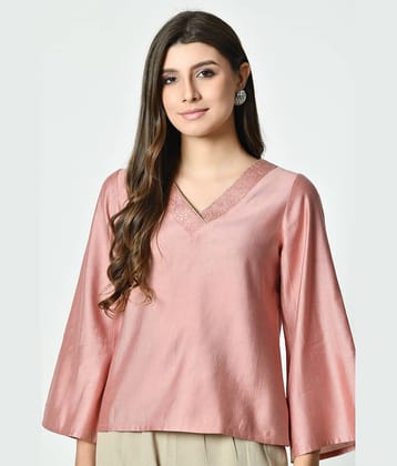 ALL WAYS YOU Women's Silk Regular Top ( Pink )