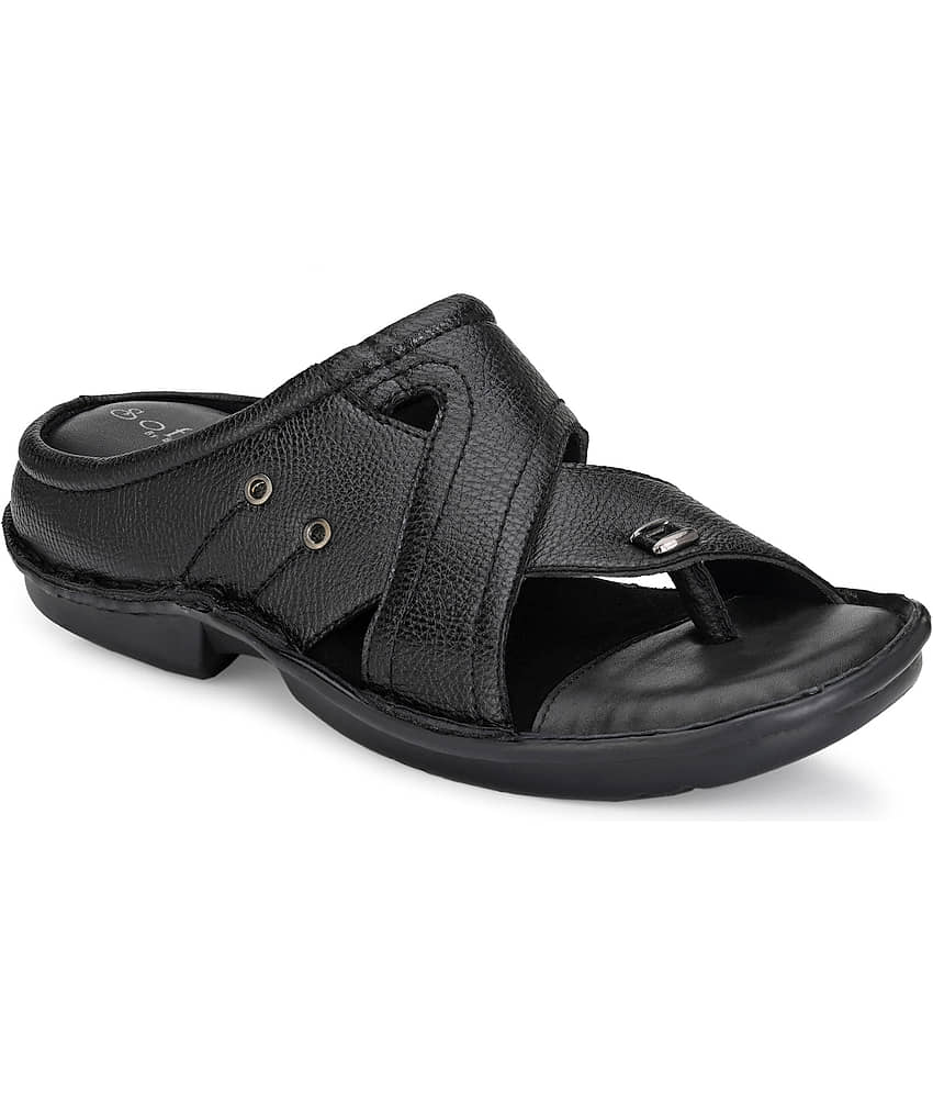 softio - Black Men's Sandals
