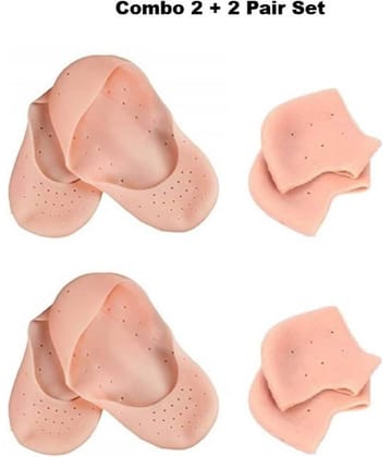 GKBOSS Silicon foot Protectors Heel Socks 2 + 2 Pair Free Size