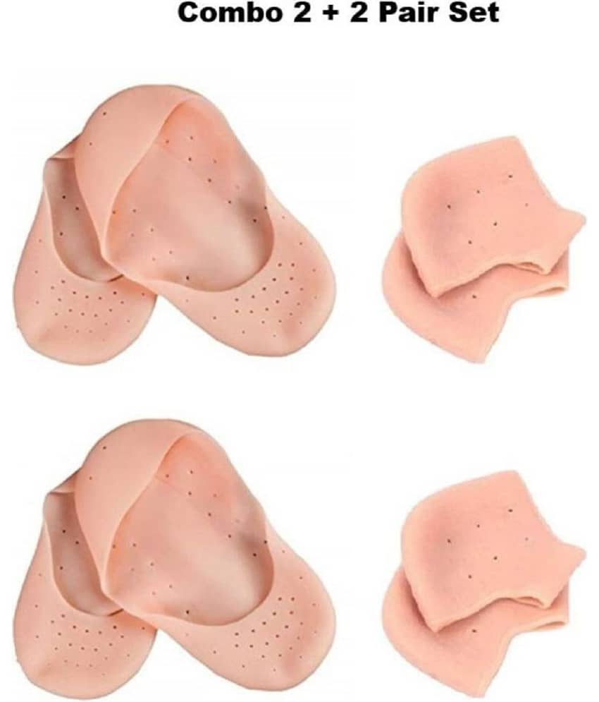 GKBOSS Silicon foot Protectors Heel Socks 2 + 2 Pair Free Size