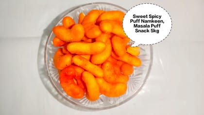 Sweet Spicy Puff Namkeen, Masala Puff Snack, Crunchy Corn Puff, Sweet & Salty Puff, Spicy Namkeen Puff 5kg