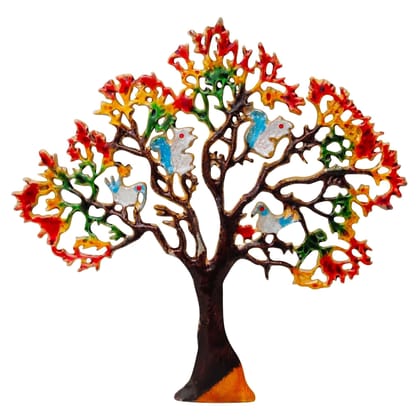 Premium Aluminium Tree Wall Art Showpiece | Designer Home Wall Decoration, Height : 17 Inch (ZMAS046 C)