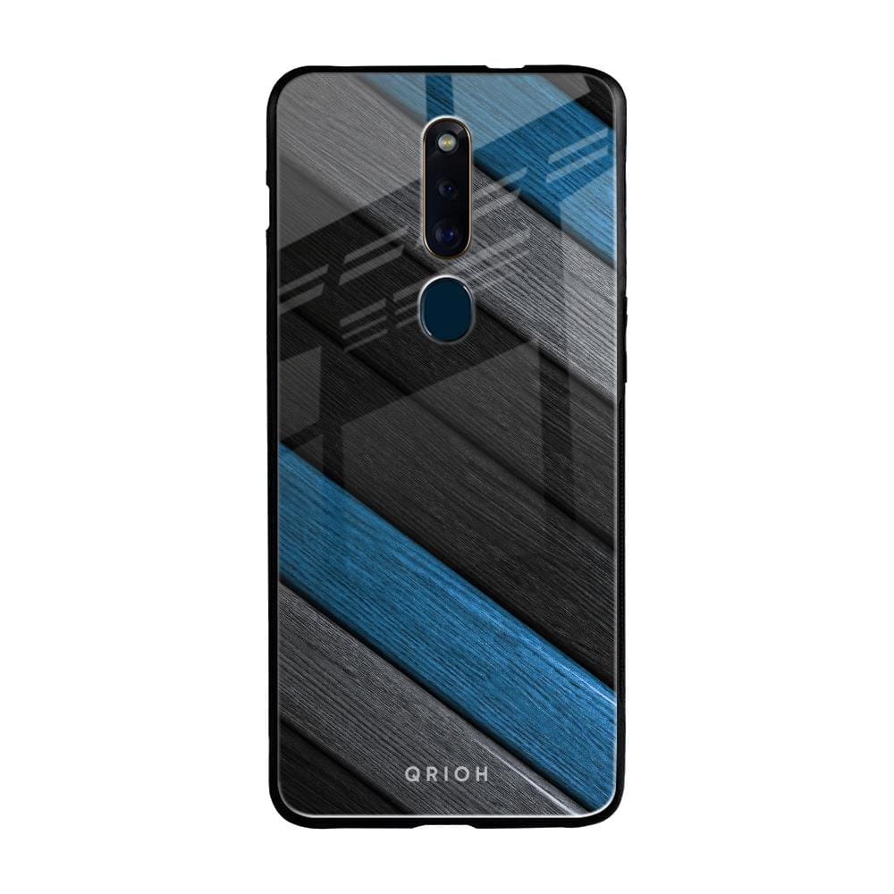 Multicolor Wooden Effect Glass Case for Oppo F11 Pro