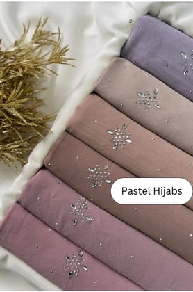 Partywear Stone Chiffon Hijabs-Dusty Pink