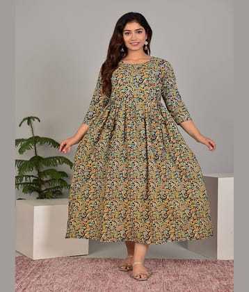 Nevisha Style Women Cotton Printed Anarkali Kurti ( Multicoloured )