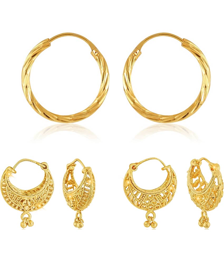 Vighnaharta Elegant Twinkling Beautiful Gold Plated Clip on Bucket,basket and Chand Bali earring Combo For Women and Girls -VFJ1137-1138-1317ERG