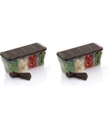 OFFYX - Vegetable Container Plastic Brown Spice Container ( Set of 2 )