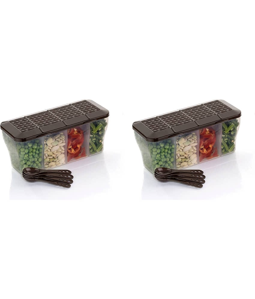 OFFYX - Vegetable Container Plastic Brown Spice Container ( Set of 2 )
