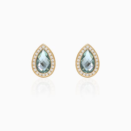 Golden Sea Green Earrings