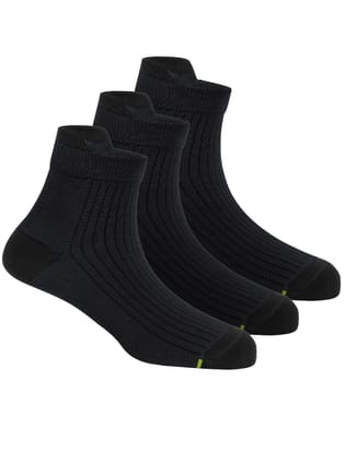Freecultr Ankle Socks | Breathable Bamboo Fibre | Odour Resistant | Thermo Regulated | Moisture Wicking | Anti-Slip Y-Heel | Soft & Comfortable Set of 3 Black
