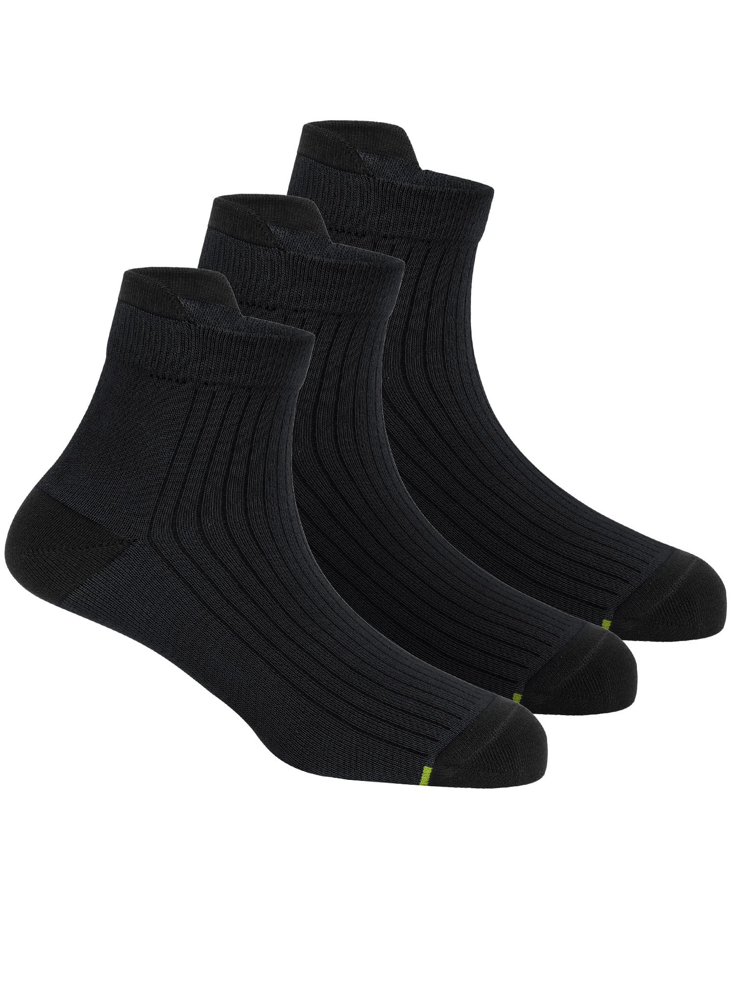 Freecultr Ankle Socks | Breathable Bamboo Fibre | Odour Resistant | Thermo Regulated | Moisture Wicking | Anti-Slip Y-Heel | Soft & Comfortable Set of 3 Black