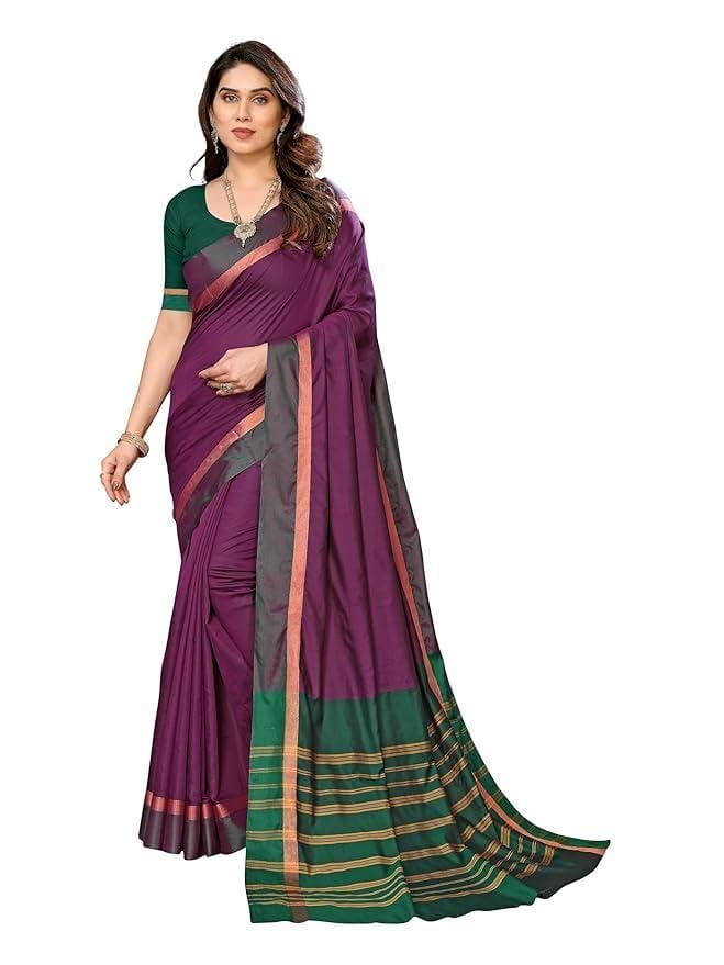 Women Kerala Silk Blend Saree With Blouse Piece_freesize