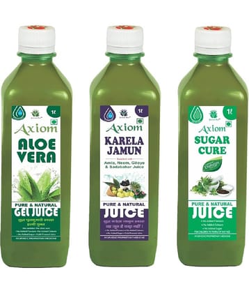 Axiom Karela Jamun 1000Ml,Aloevera Juice 1000Ml,Sugar Cure Juice 1000Ml Ayurvedic(Pack Of 3)