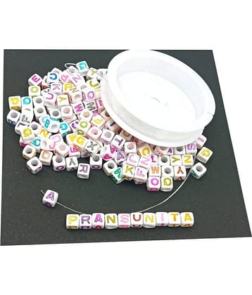 PRANSUNITA Other 200 Pcs Alphabet Letter Beads for Jewelry Making ( Pack of 1 )