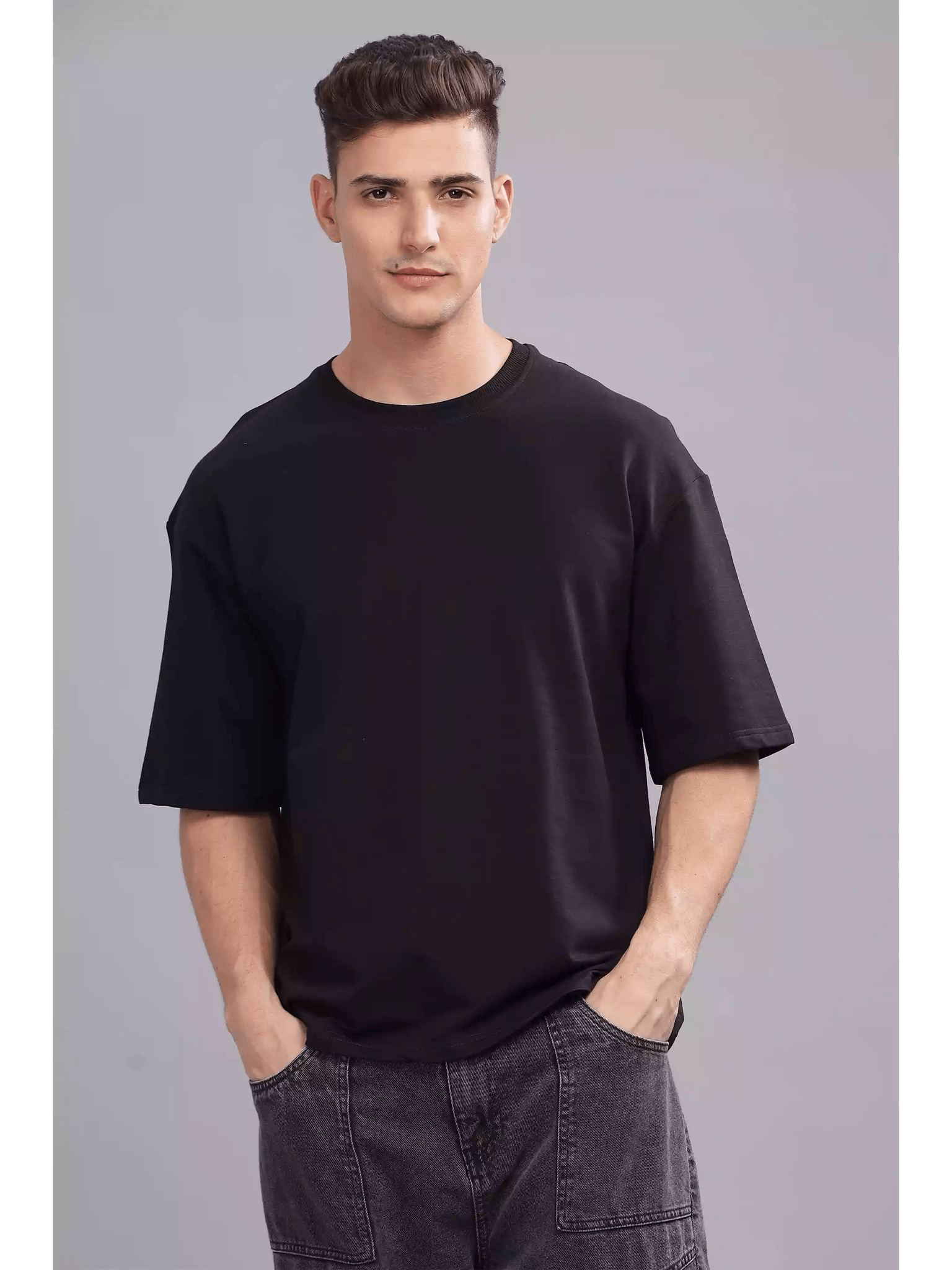 Solid Black Over sized - Sukhiaatma Unisex T-shirt-S-39