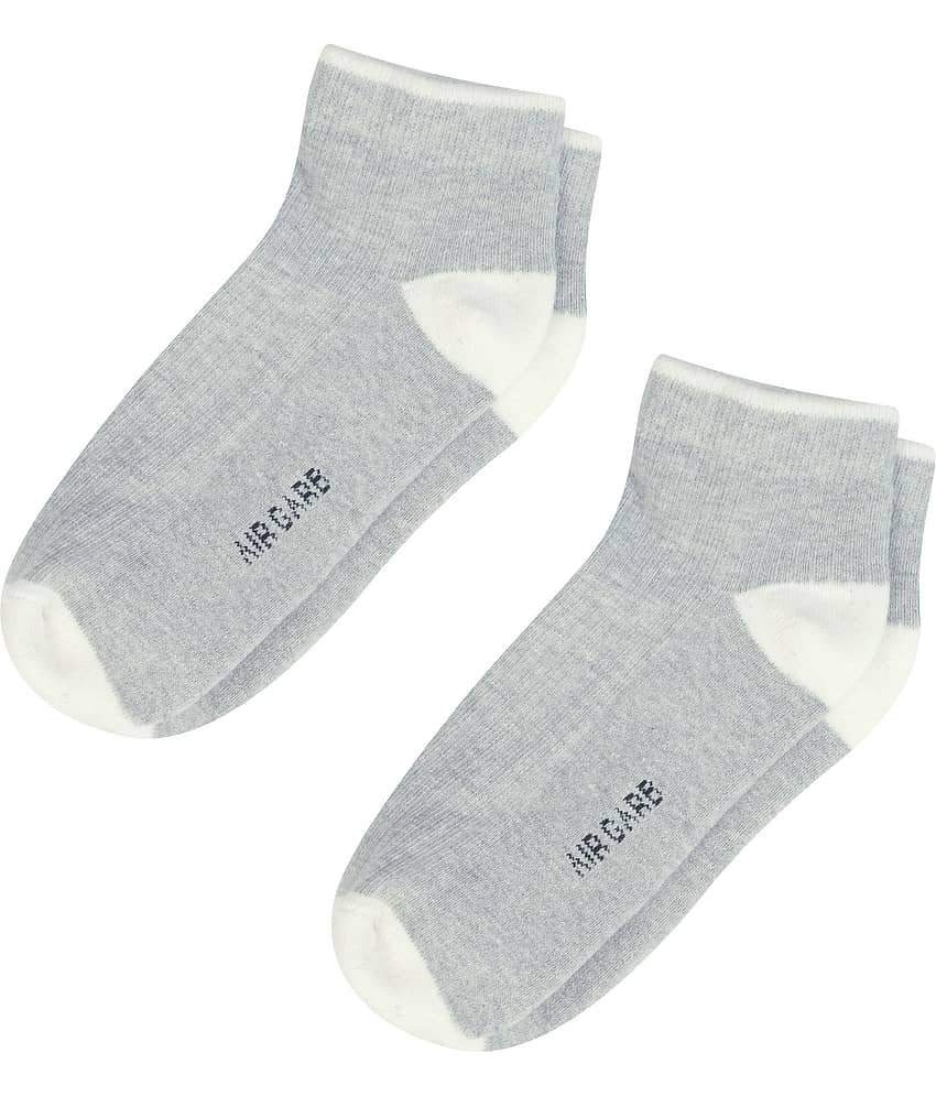 AIR GARB Pack of 2 Men's Cotton Ankle Length Socks ( Grey )