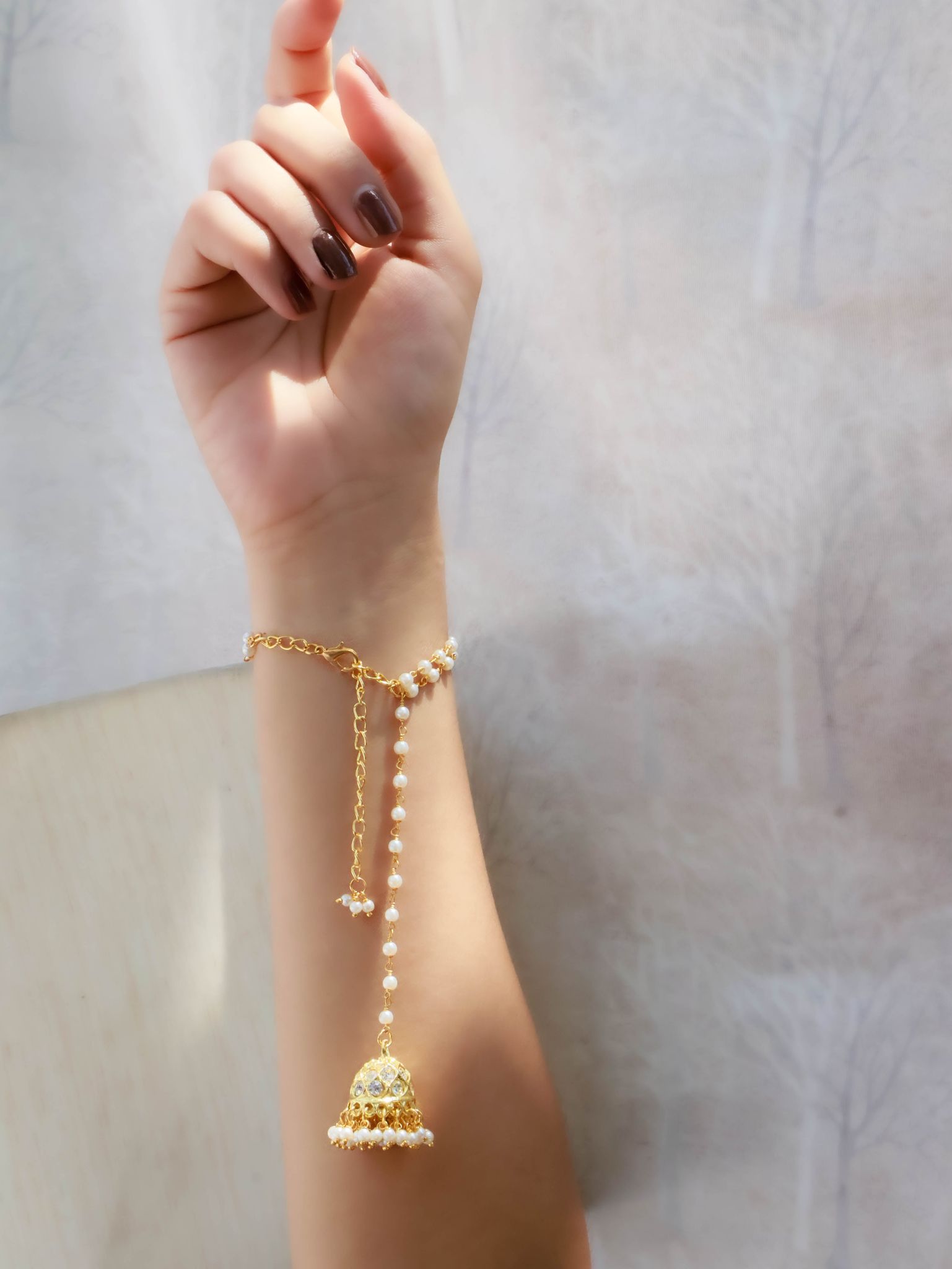 Fluer Pearl Bracelet-Gold