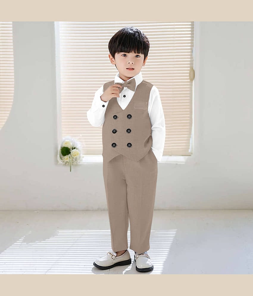 BELIEVED WORTH'S Pack of 1 Baby Boys Lycra Shirt & Pants Set ( Khaki )