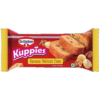 Dr.Oetker Kuppies Banana Walnut Cake - Moist & Nutty, 125 g