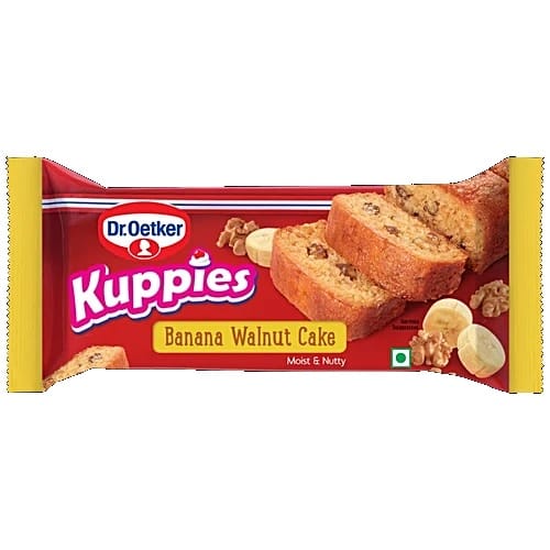 Dr.Oetker Kuppies Banana Walnut Cake - Moist & Nutty, 125 g