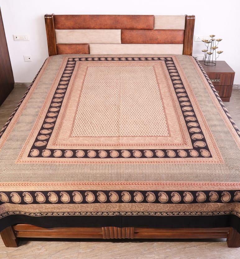 Hand Block Printed Bagh Cotton Double Bed Sheet