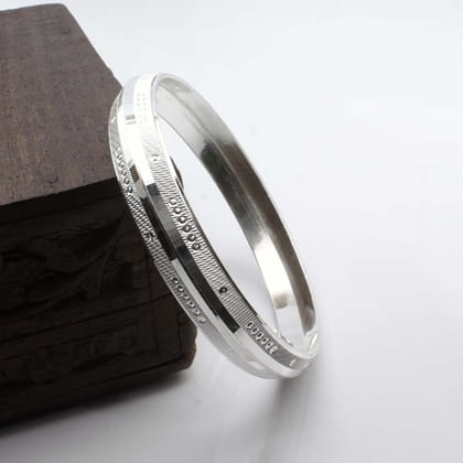 Real Solid Silver Men's Bangle Bracelet-Dia 6 CM (Circ 7.42 Inch)