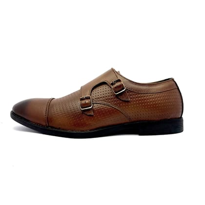 Monk Loafers for Men (Brown)-8