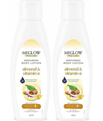 meglow ProCare Almond & VitE Body Lotion for Men & Women(150ml Each) (Pack of 2)