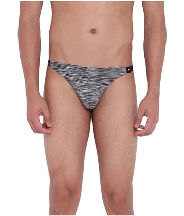 La Intimo Pack of 1 Polyester Thongs For Men's ( Light Grey )