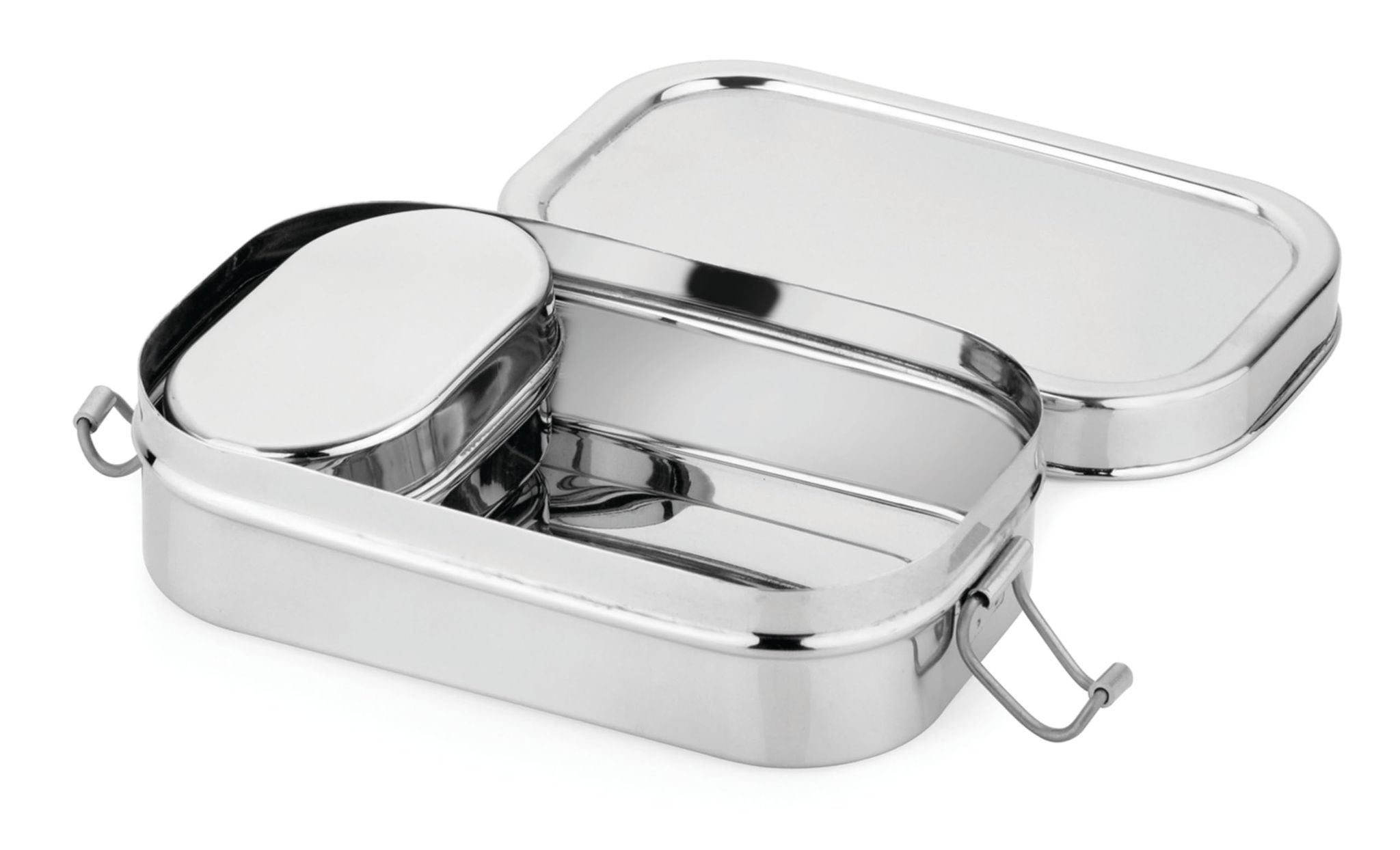 Stainless Steel Lunch Box with Secure Locking Clips | Reusable Tiffin Box for Office, School & Travel