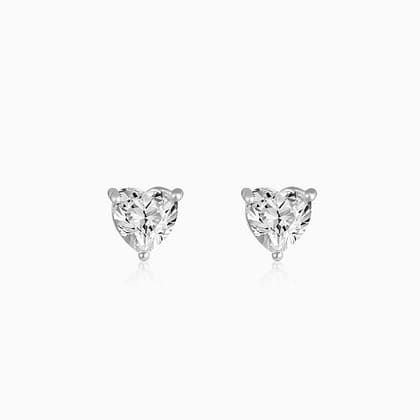 Silver Shape of Heart Earrings