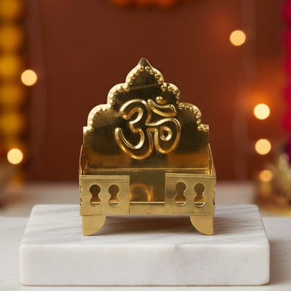 Brass Singhasan Sheet No. 4 for God Idol | Traditional Mandir Singhasan, Height : 5.7 Inch (ZMAS185 D)