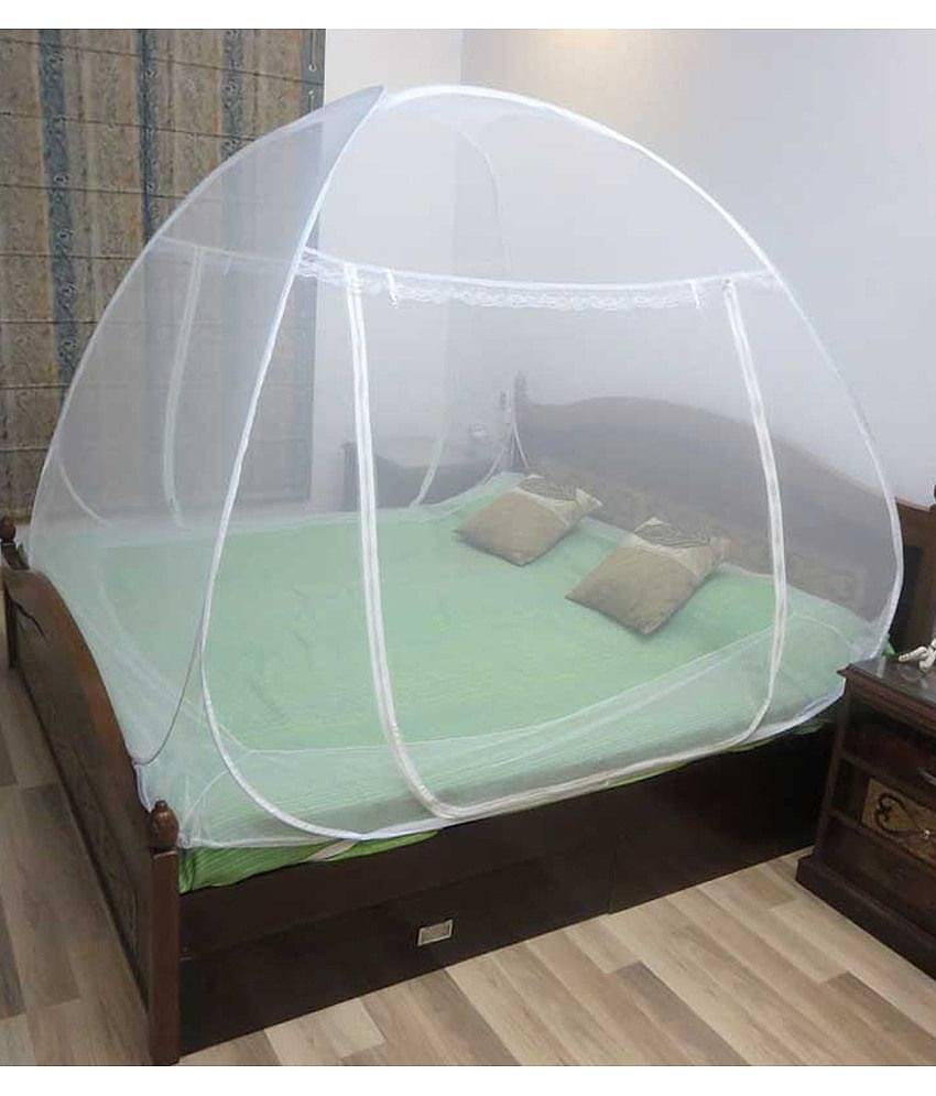 Healthgenie Double Bed Mosquito Net, Machardani (white)