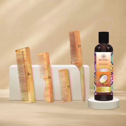 Hair Oil & Pure Neem Comb Pack Combo-in