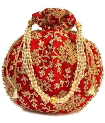 Apratim Red Silk Potli