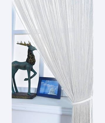 YUTIRITI Single Door Ring Rod Polyester Curtains White