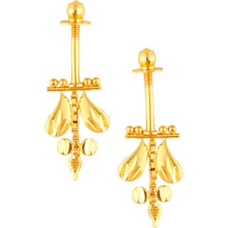 Vivastri Premium 1 Gram Gold Plated Alloy Bugadi Earrings for Women  Girls - VIVA1024BUGADI
