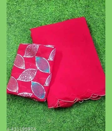 supalee Tex Georgette Solid Saree With Unstitched Blouse Piece ( Multicolor1 )