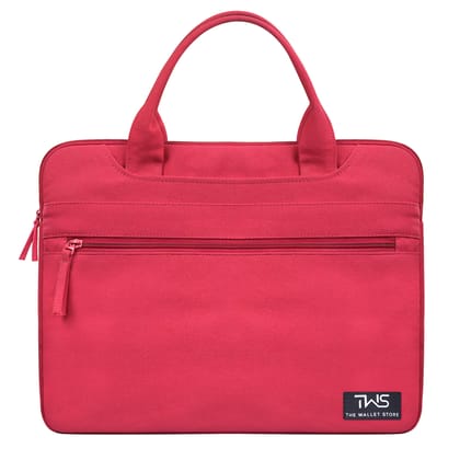 The Wallet Store EcoCarry Canvas Laptop Bag - Red - 13 Inch