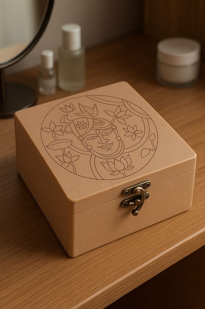 Dbeautify's Krishna Engraved MDF Lock Box