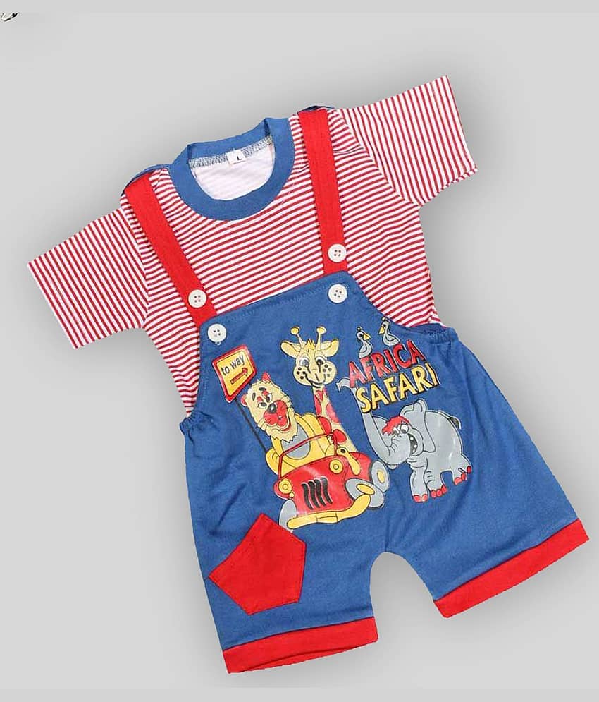 Babeezworld Pack of 1 Unisex for Baby Cotton Dungaree Sets ( Multi )