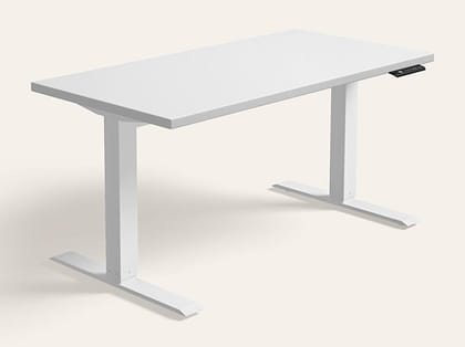 Workout Power Operated Height Adjustable Study Table with 4 Memory Presets - 1-Year Warranty, Frosty White