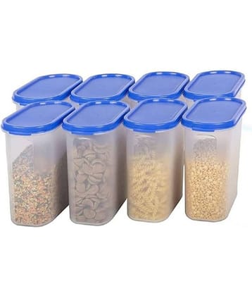 iview kitchenware - Grocery/Food/Pasta Plastic Navy Blue Dal Container ( Set of 8 )