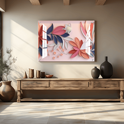 3D Colorful Flowers Luxury Wall Art Painting-15 X 20 Inches / Acrylic Glass Thickness: 6mm
