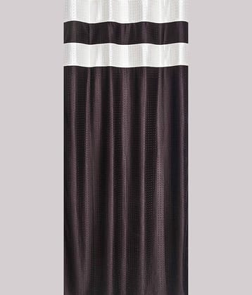 Kraftiq Homes Graphic Semi-Transparent Eyelet Curtain 9 ft ( Pack of 2 ) - Brown