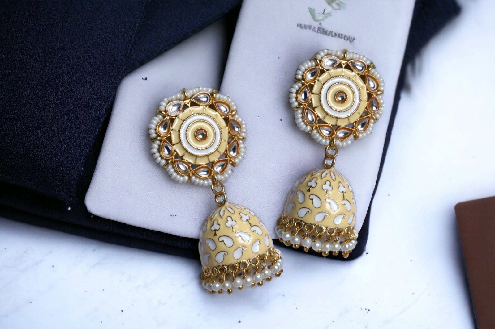 Stunning Yellow Jhumkas